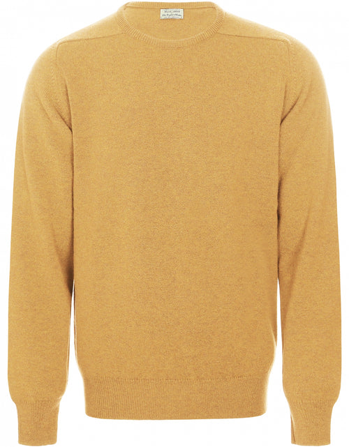 Lambswool round neck sweater | Harvest Gold