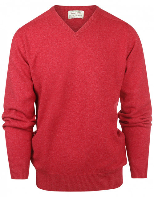 William Lockie Pullover Lamswol V-hals | Poppy Melange