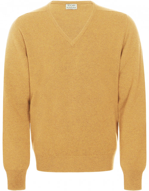 William Lockie Pullover Lamswol V-hals | Harvest Gold