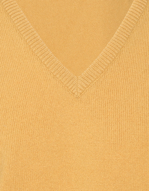 William Lockie Pullover Lamswol V-hals | Harvest Gold