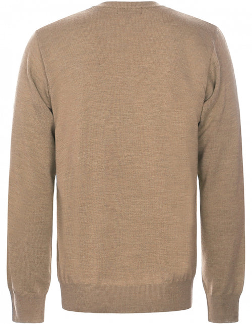 Pullover merino wol v-hals | Camel