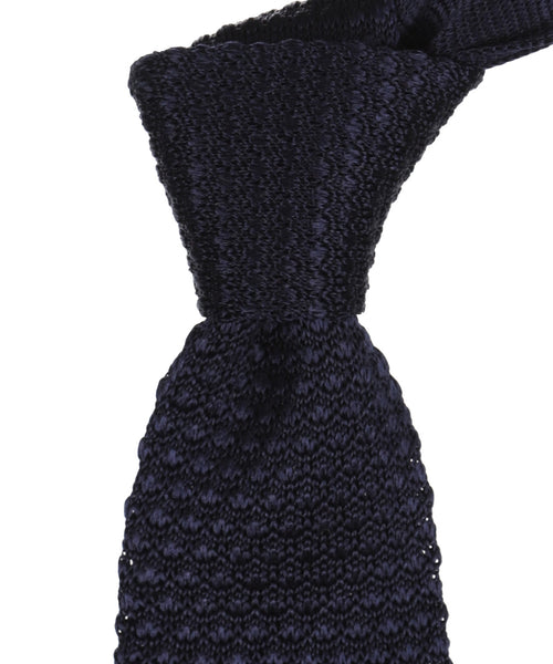 Crochet Silk Tie | Navy Blue