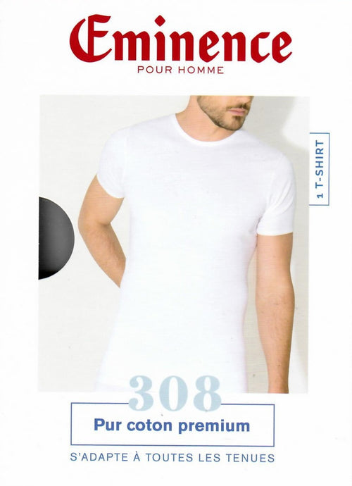 T-shirt high round neck | White