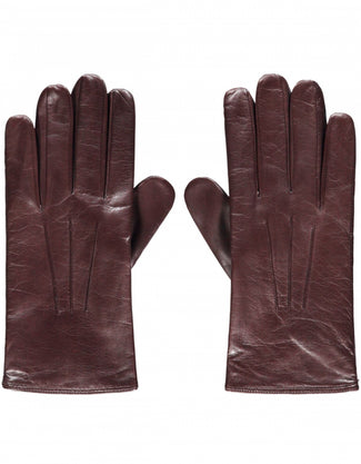 Leather Glove with Cashmere Lining | Brown