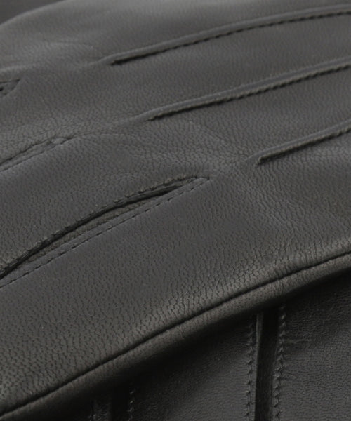 Glove Leather with Cashmere | Black