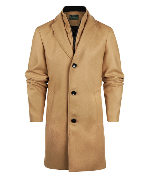 Long coat wool mix Hans | Brown