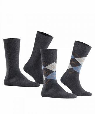 Everyday Argyle Mix 2-Pack Heren Sokken | Grijs