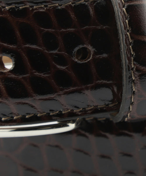 Belt Croco print | Brown