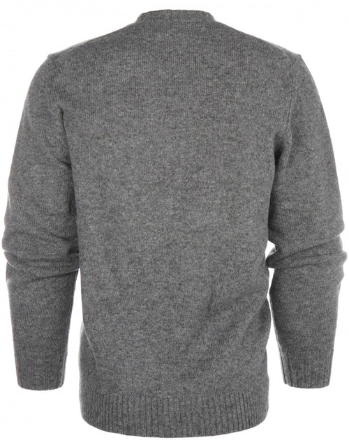 Alan Paine Shetland Crew Neck Pullover | Grey