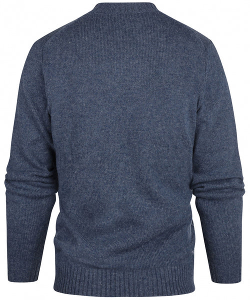 Alan Paine Shetland Crew Neck Pullover | Blue