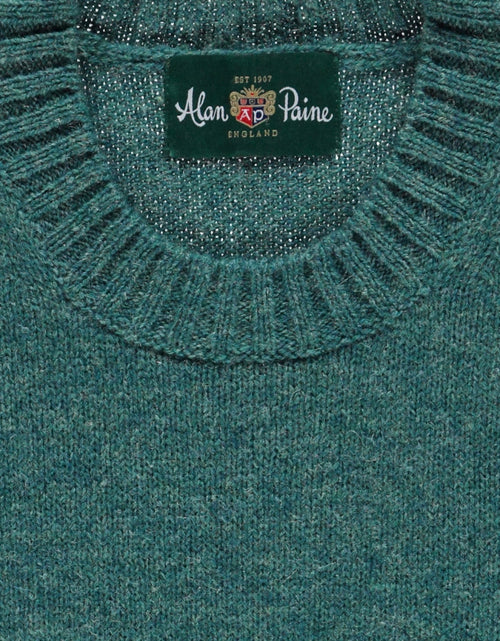 Alan Paine Shetland Crew Neck Pullover | Green