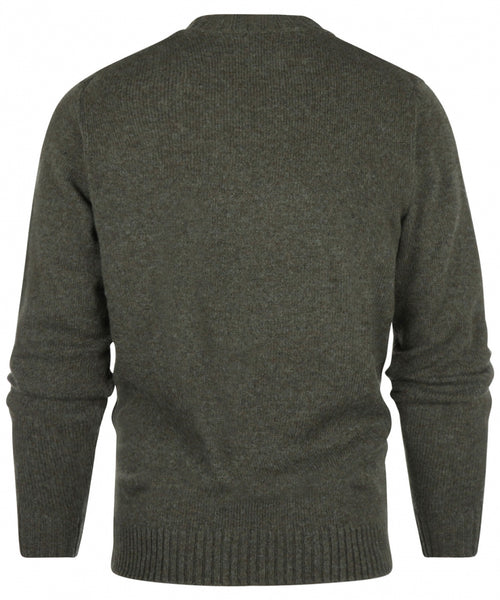 Alan Paine Shetland Crew Neck Pullover | Green