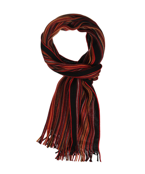 Scarf wool knitted 180x26 | Red