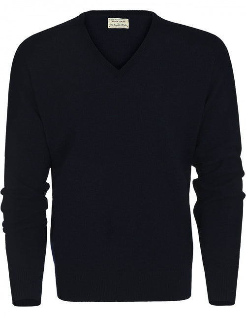 William Lockie Pullover Lambswool V-neck | Navy