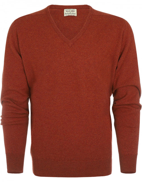 William Lockie Pullover Lambswool V-neck | Tiger