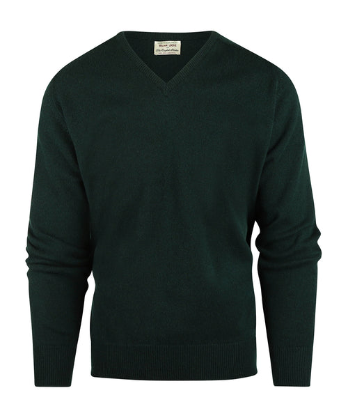 William Lockie Pullover Lamswol V-hals | Tartan Green