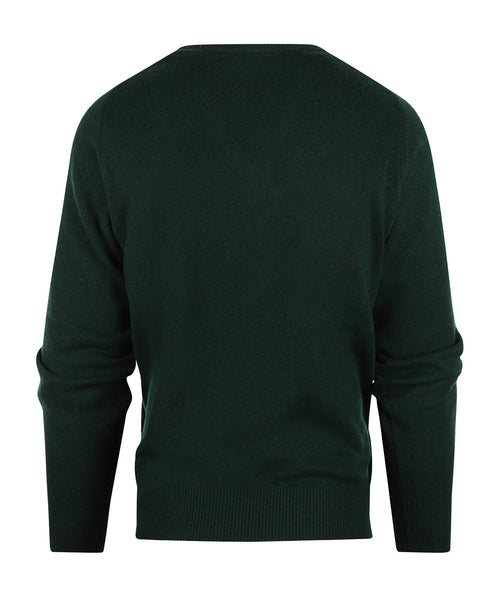 William Lockie Pullover Lamswol V-hals | Tartan Green