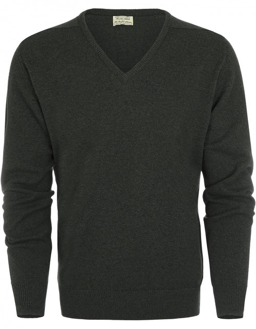 William Lockie Pullover Lamswol V-hals | Seaweed