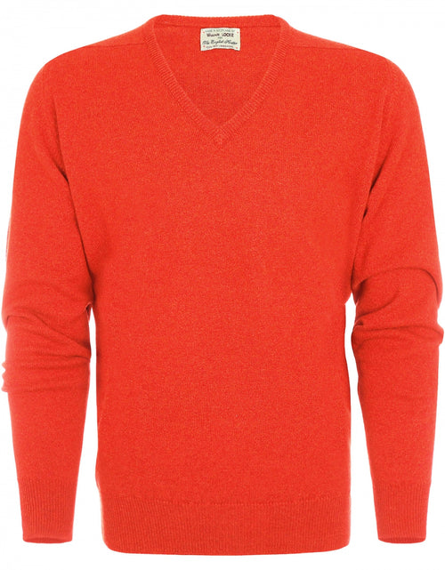 William Lockie Pullover Lambswool V-neck | Inferno