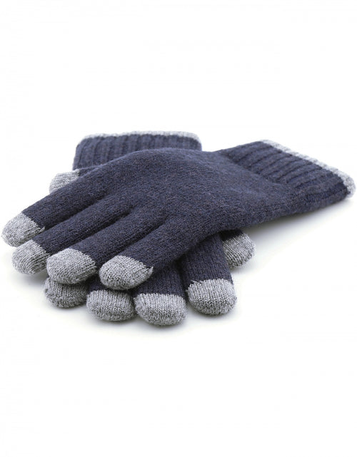 Warme Wolmix Handschoen | Navy Blauw