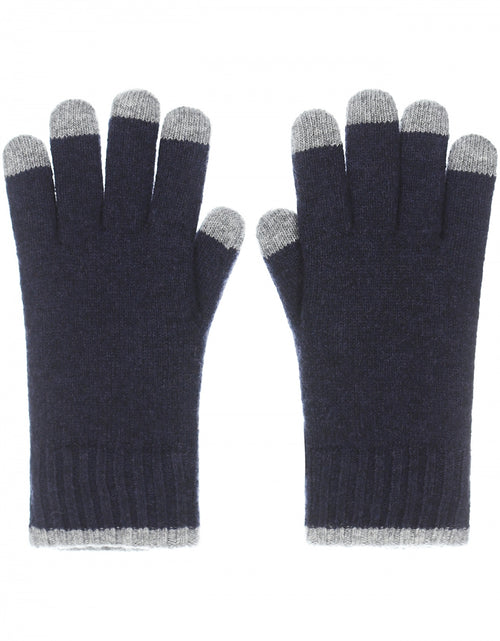 Warme Wolmix Handschoen | Navy Blauw