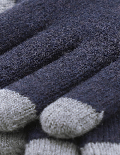 Warme Wolmix Handschoen | Navy Blauw