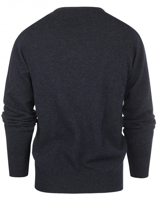 Pullover Lambswool round neck dutch fit | Oxford Blue