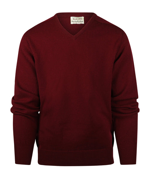 Pullover Lambswool dutch fit v-neck | Bordeaux