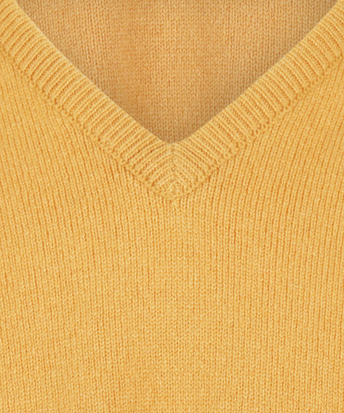 Pullover Lamswol dutch fit v-hals | Harvest Gold