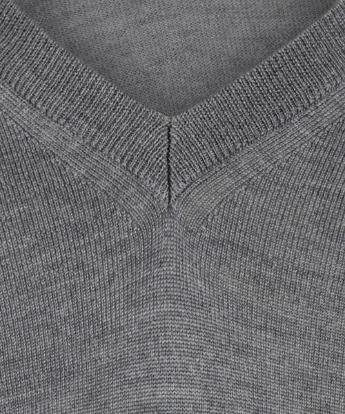 Pullover merino wol v-hals | Grijs