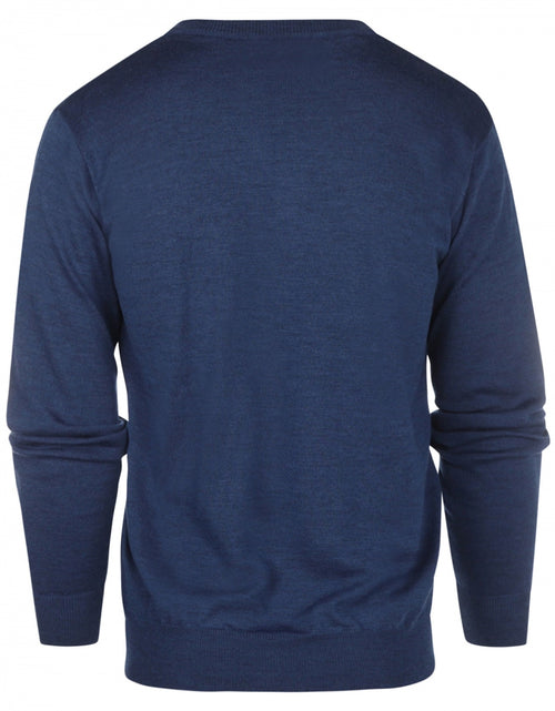 Pullover merino wol v-hals | Blauw