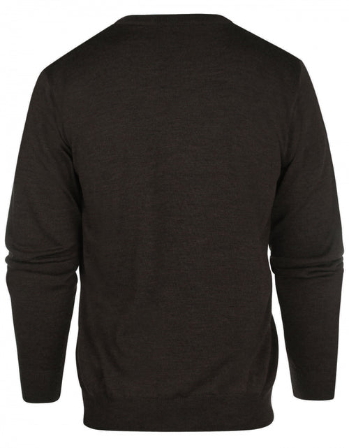 Pullover merino wol v-hals | Donker Bruin