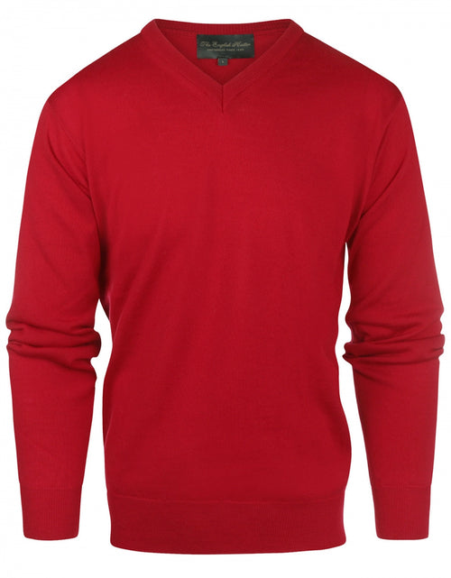 Pullover merino wol v-hals | Rood