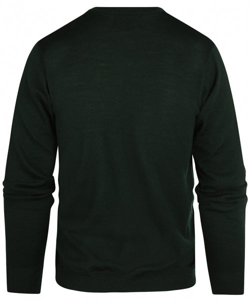 Pullover merino wol v-hals | Groen