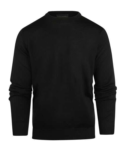 Merino wool round neck sweater | Black