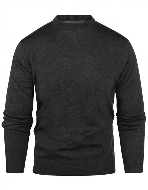 Merino wool round neck sweater | Charcoal