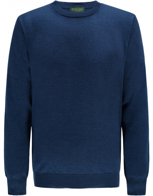 Merino wool round neck sweater | Blue