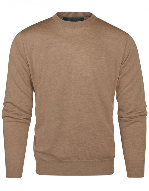 Merino wool round neck sweater | Camel