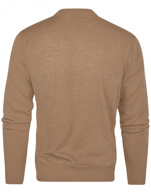 Merino wool round neck sweater | Camel