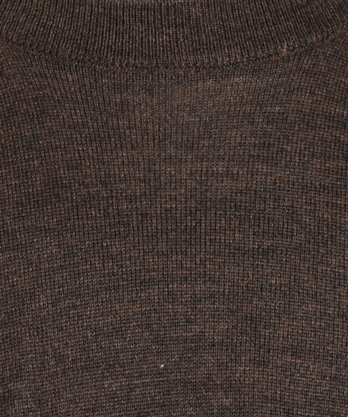 Merino wool round neck sweater | Dark Brown