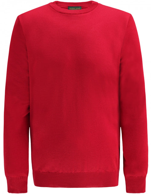 Merino wool round neck sweater | Red