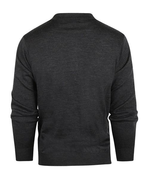 Pullover polo merino wool | Charcoal