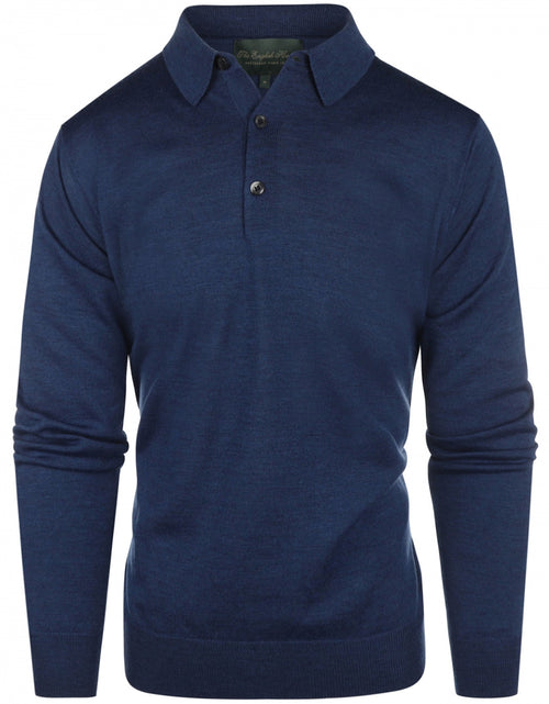 Pullover polo merino wool | Blue