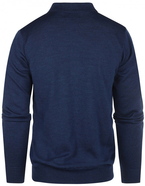 Pullover polo merino wol | Blauw