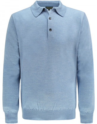 Pullover polo merino wool | Light Blue