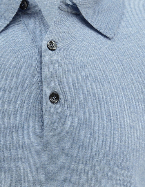 Pullover polo merino wool | Light Blue