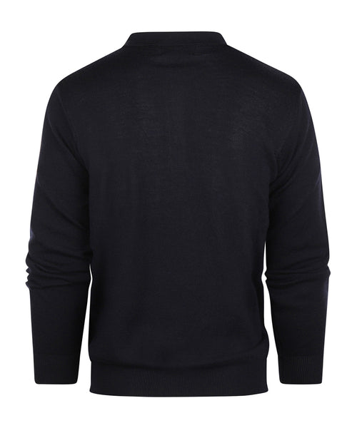 Pullover polo merino wool | Navy