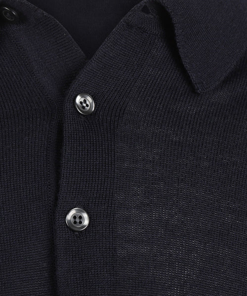 Pullover polo merino wool | Navy