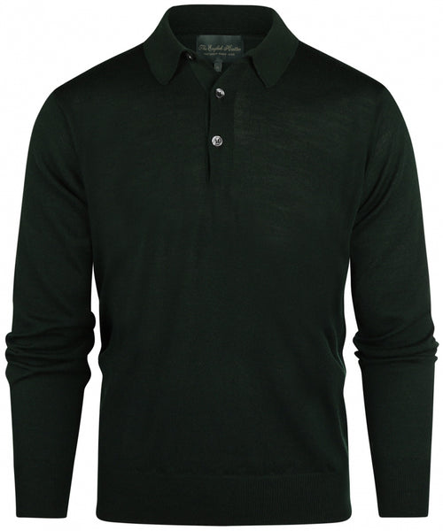 Pullover polo merino wool | Green