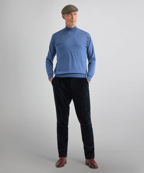 Turtle sweater Merino wool | Blue Mix